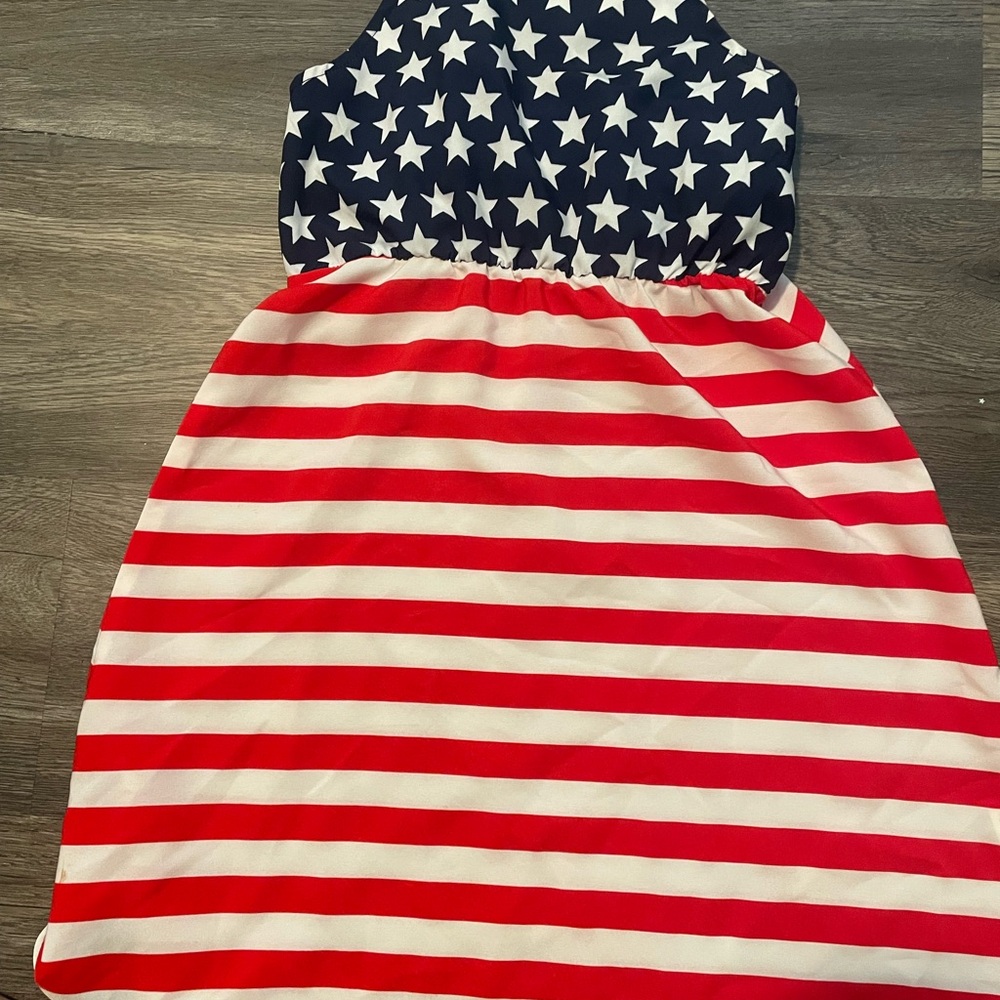 SHEIN Kids Dress - Red, White, and Blue Star Stripes